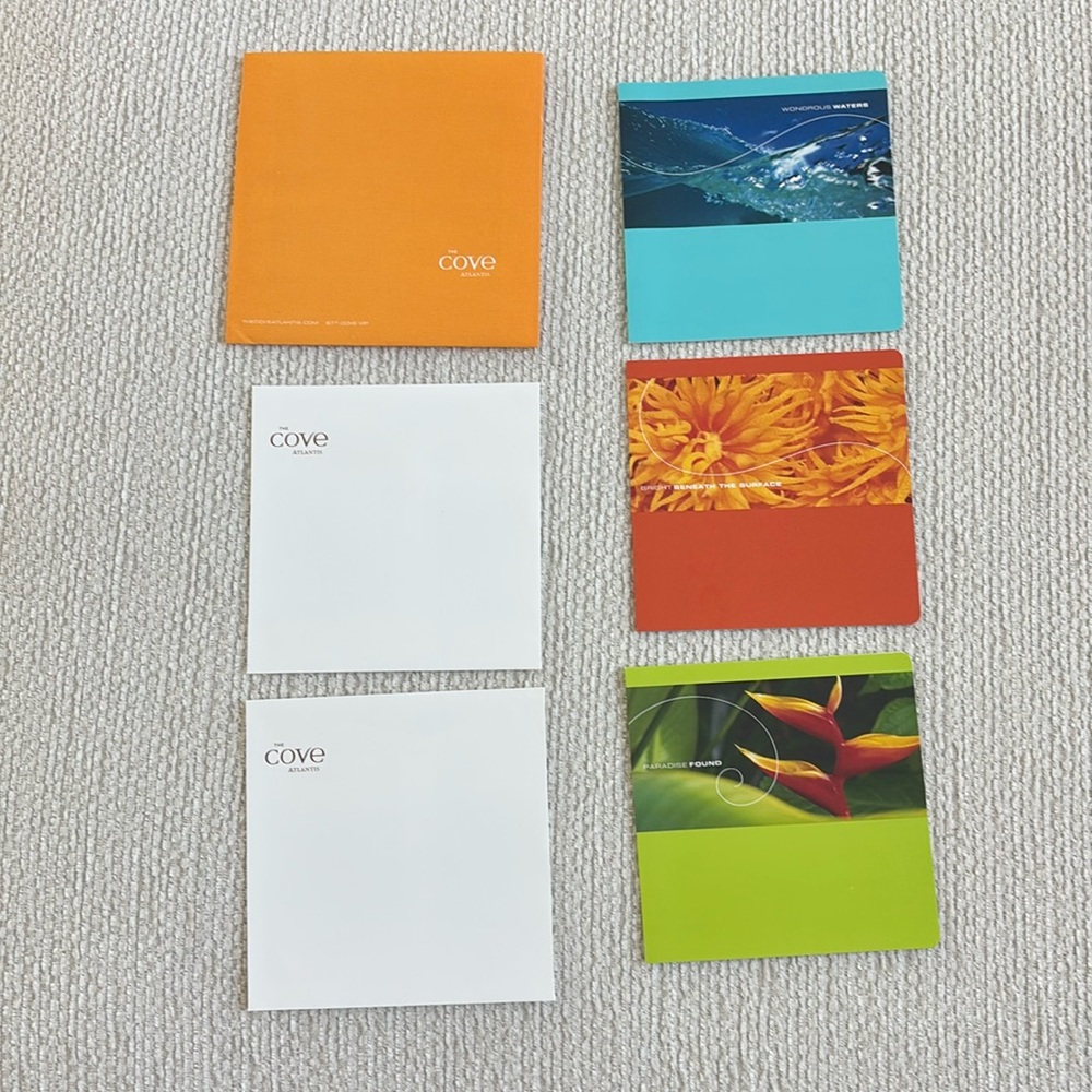 The cove Atlantis Bahamas stationery set (3) cards, (2) envelopes + (1) sleeve